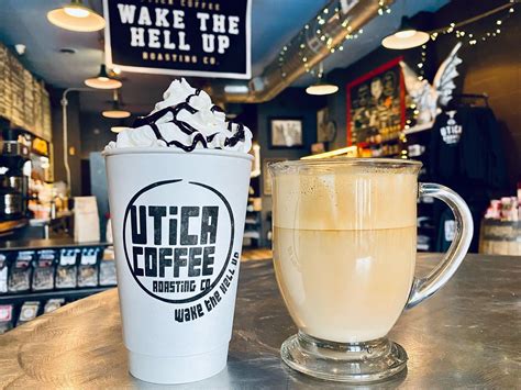 Utica coffee - Espresso Scented Utica Coffee Candle. $ 19.99. Full Flavored Gift Box. $ 74.99. On Sale Limited Edition Holiday 2023 Stoneware Mug. $ 23.99 $ 27.99. Wake The Hell Up! Hoodie. $ 39.99. Limited Edition Utica Comets Stoneware Mug. $ 29.99. Roaster Select Series Enamel Mug. $ 20.99. Wake The Hell Up! Tee Shirts- Limited Edition Fall Edition.